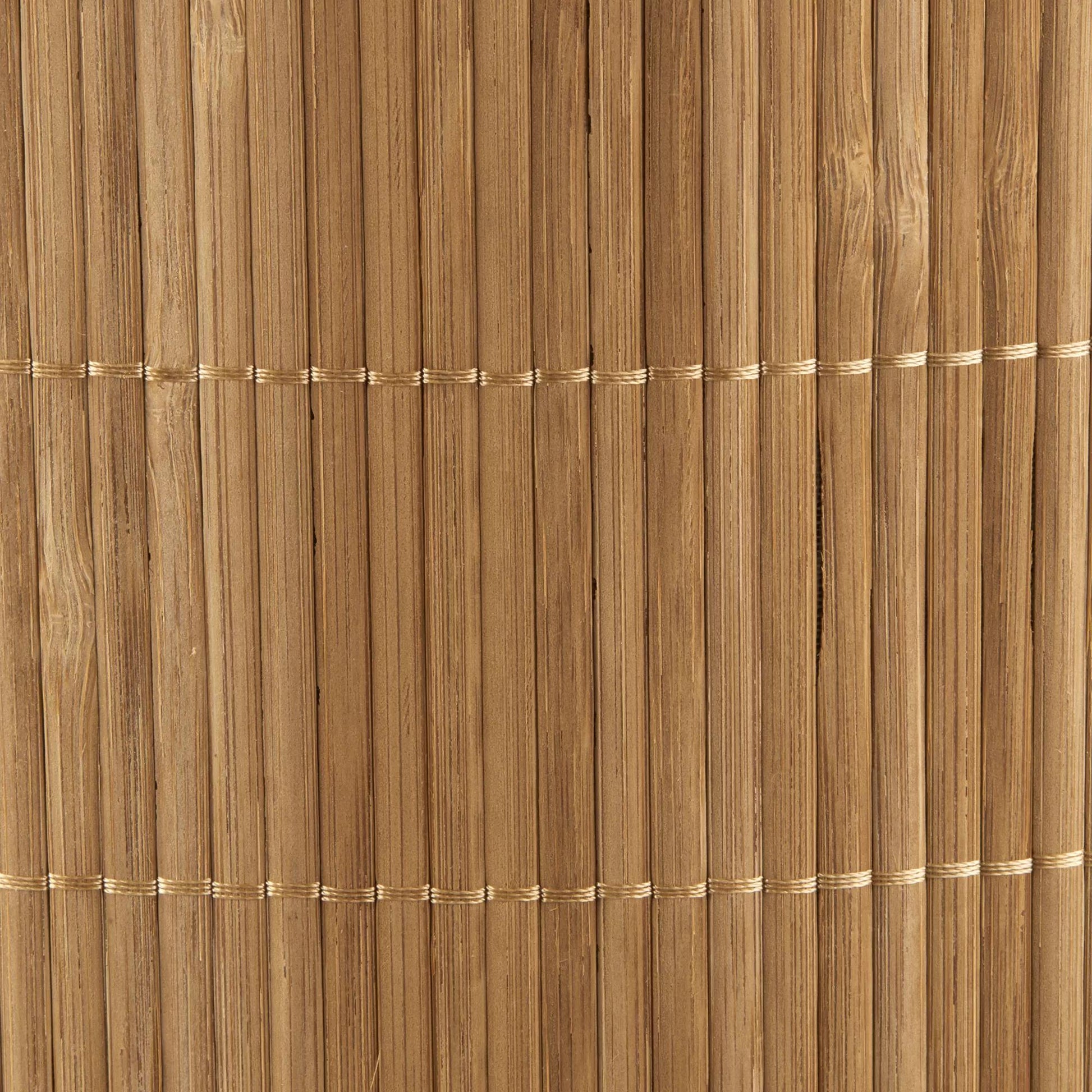 Round Bamboo Hamper with Lining and Faux Leather Handles mysite