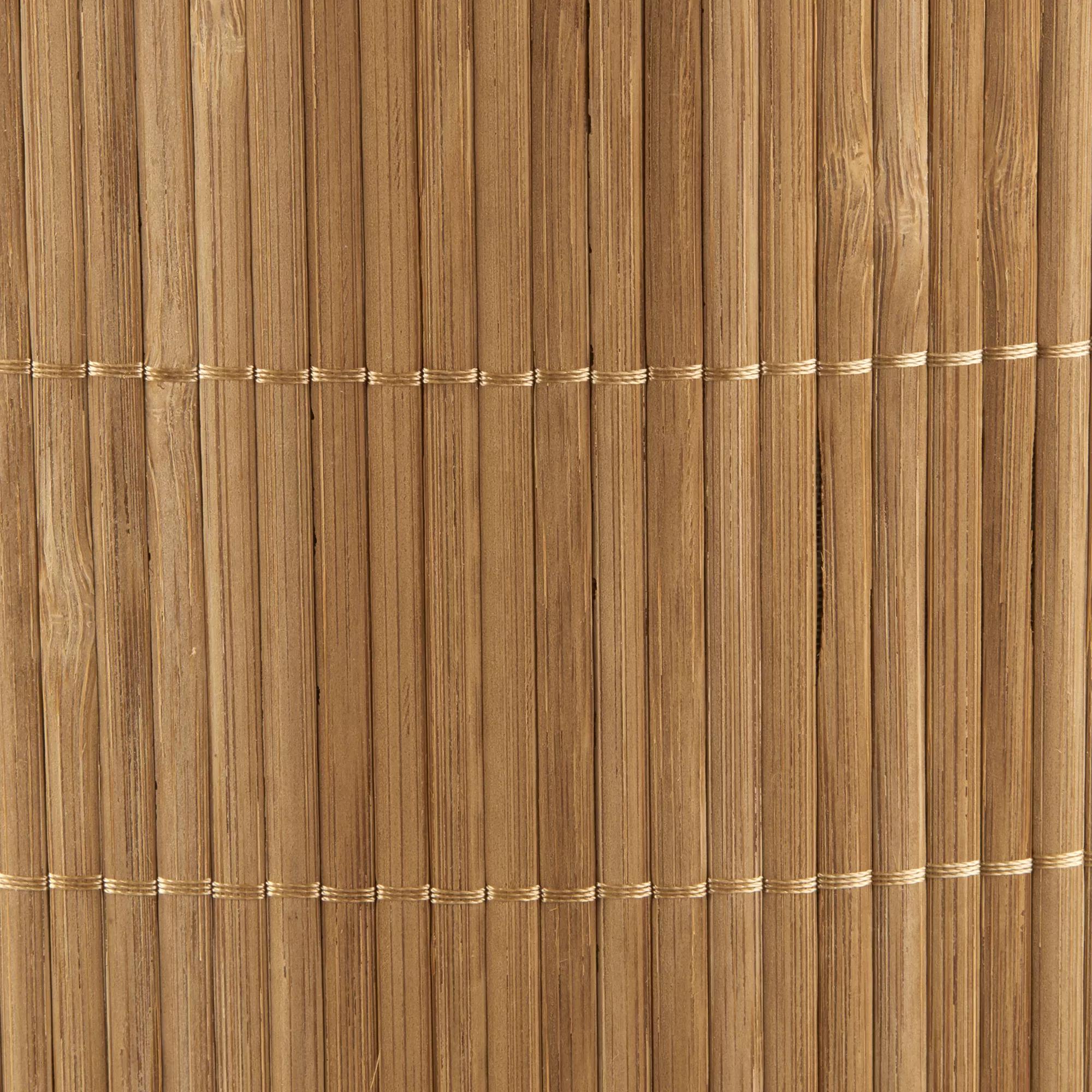 Round Bamboo Hamper with Lining and Faux Leather Handles mysite