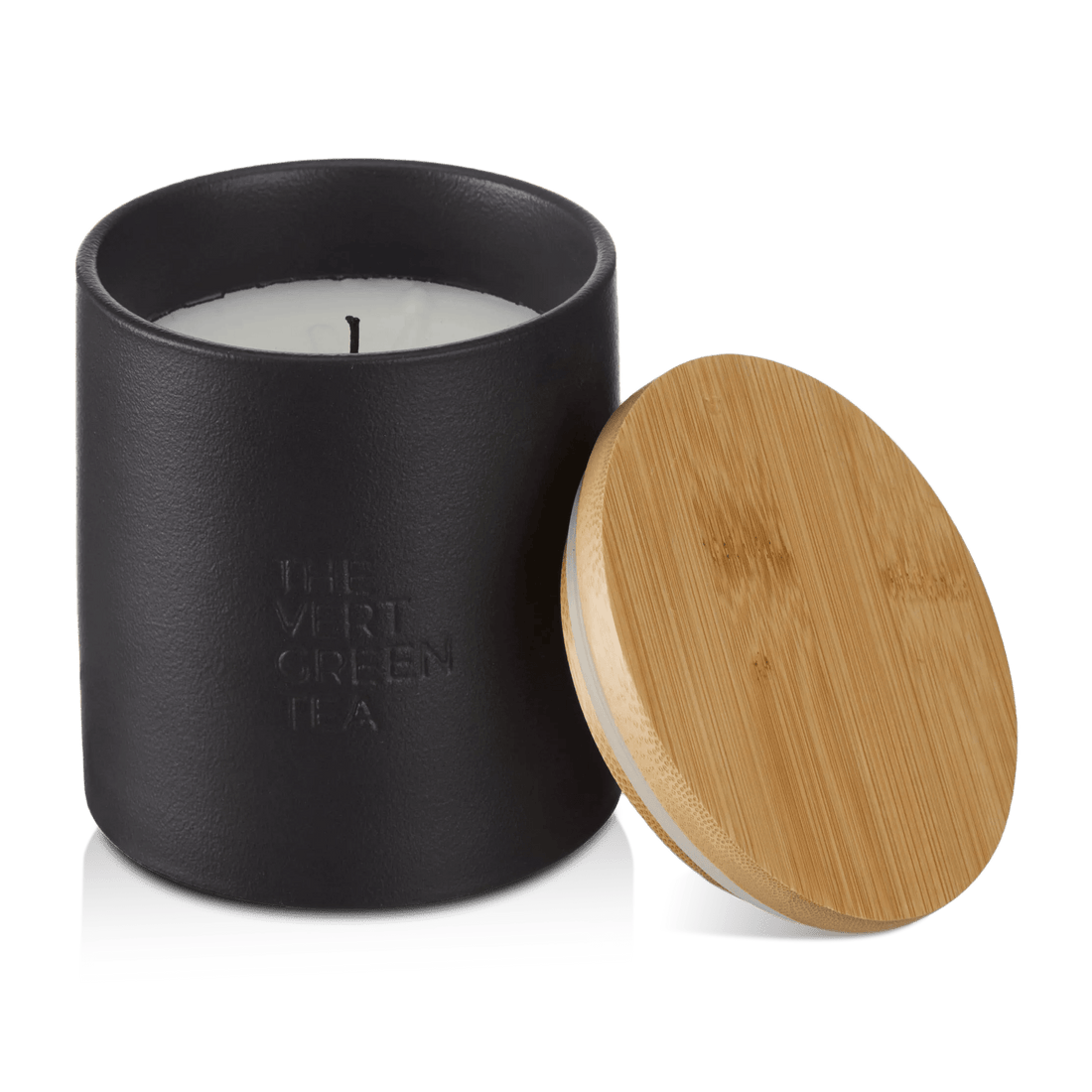 Bouclair Green Tea Candle with Wooden Lid mysite