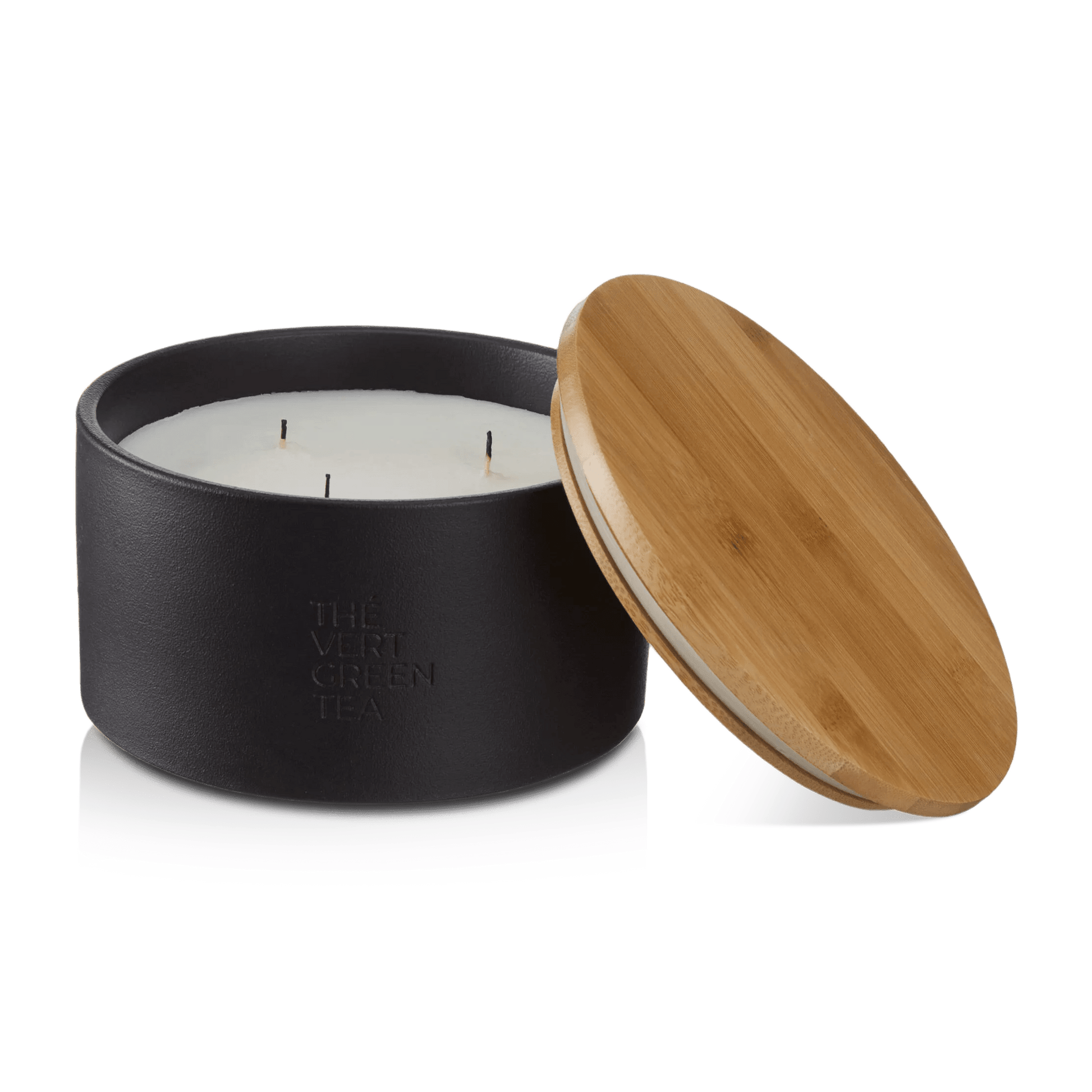 Bouclair Green Tea Candle with Wooden Lid mysite