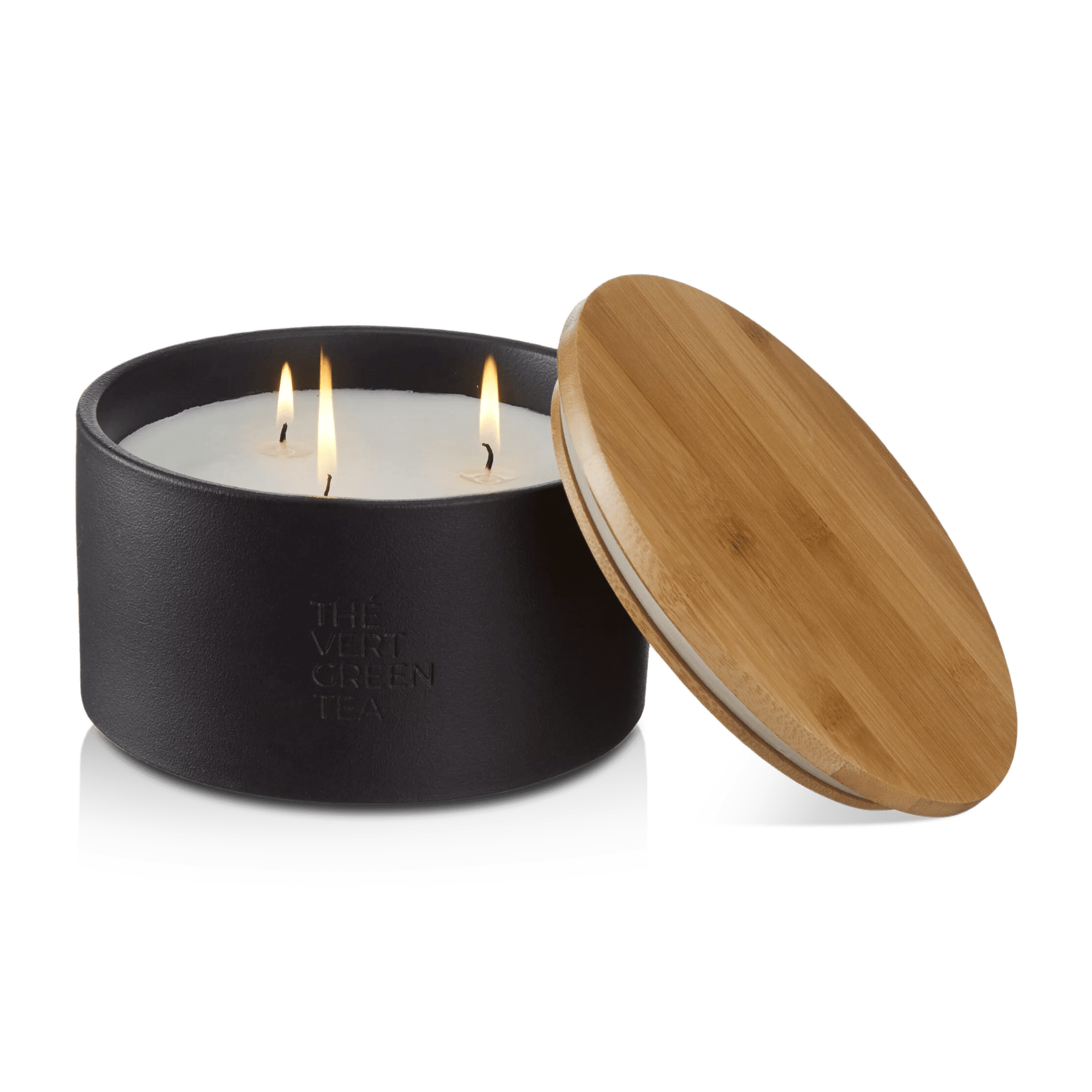 Bouclair Green Tea Candle with Wooden Lid mysite