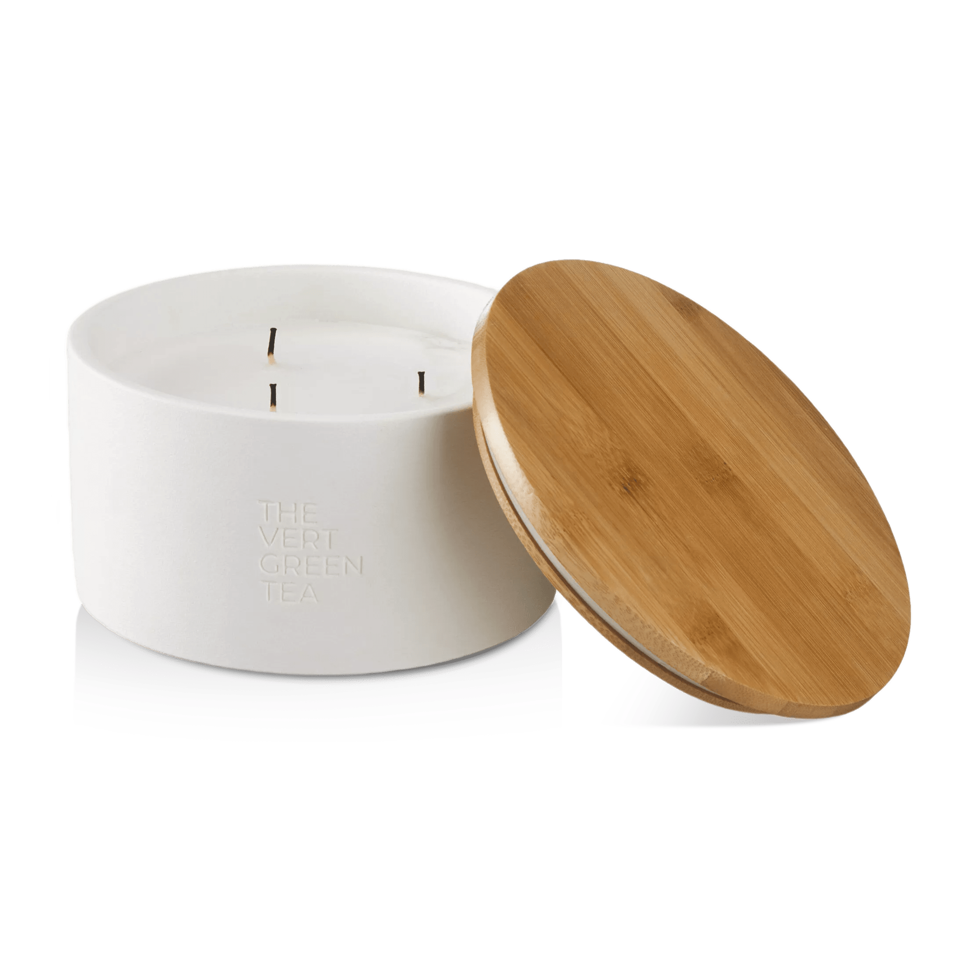 Bouclair Green Tea Candle with Wooden Lid mysite