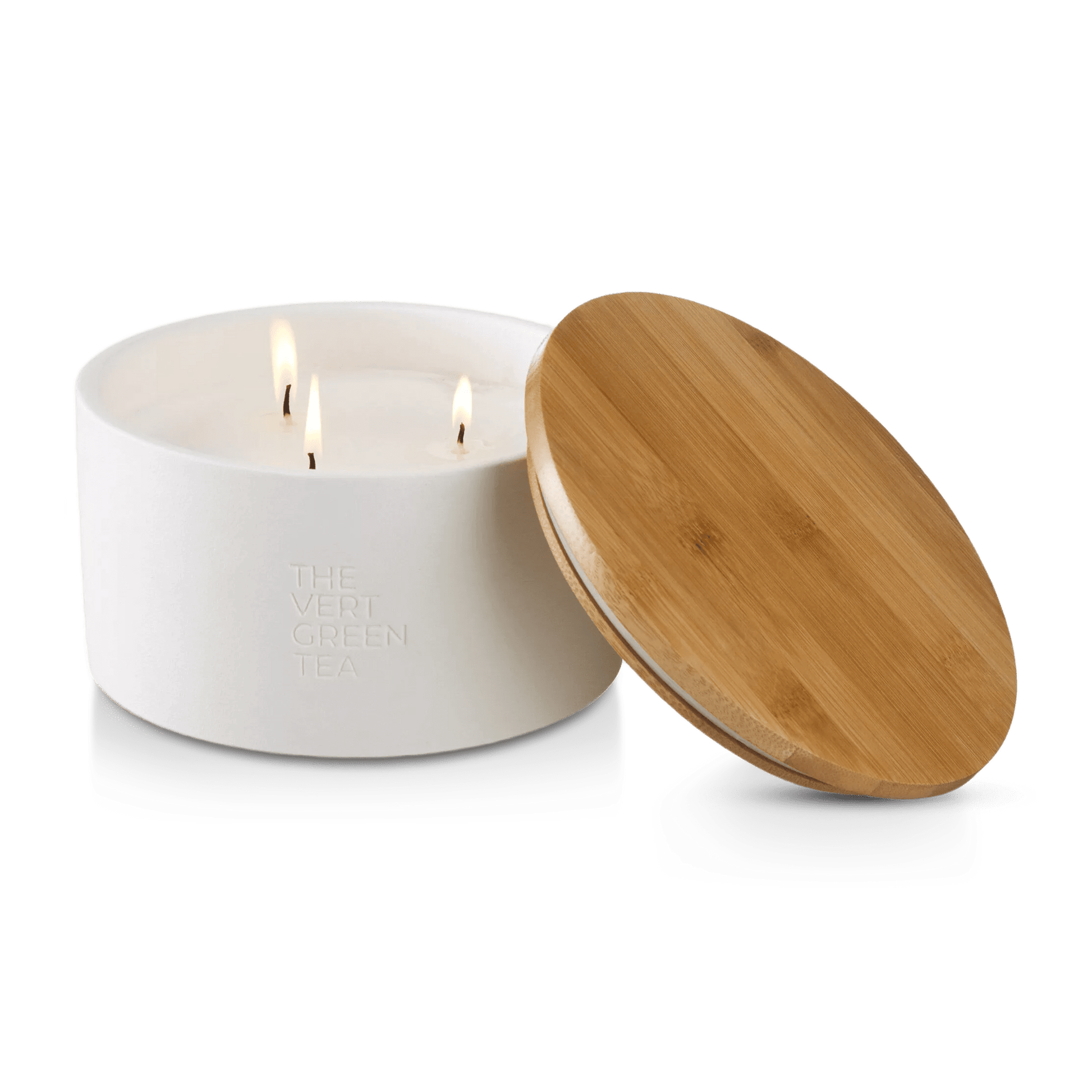 Bouclair Green Tea Candle with Wooden Lid mysite