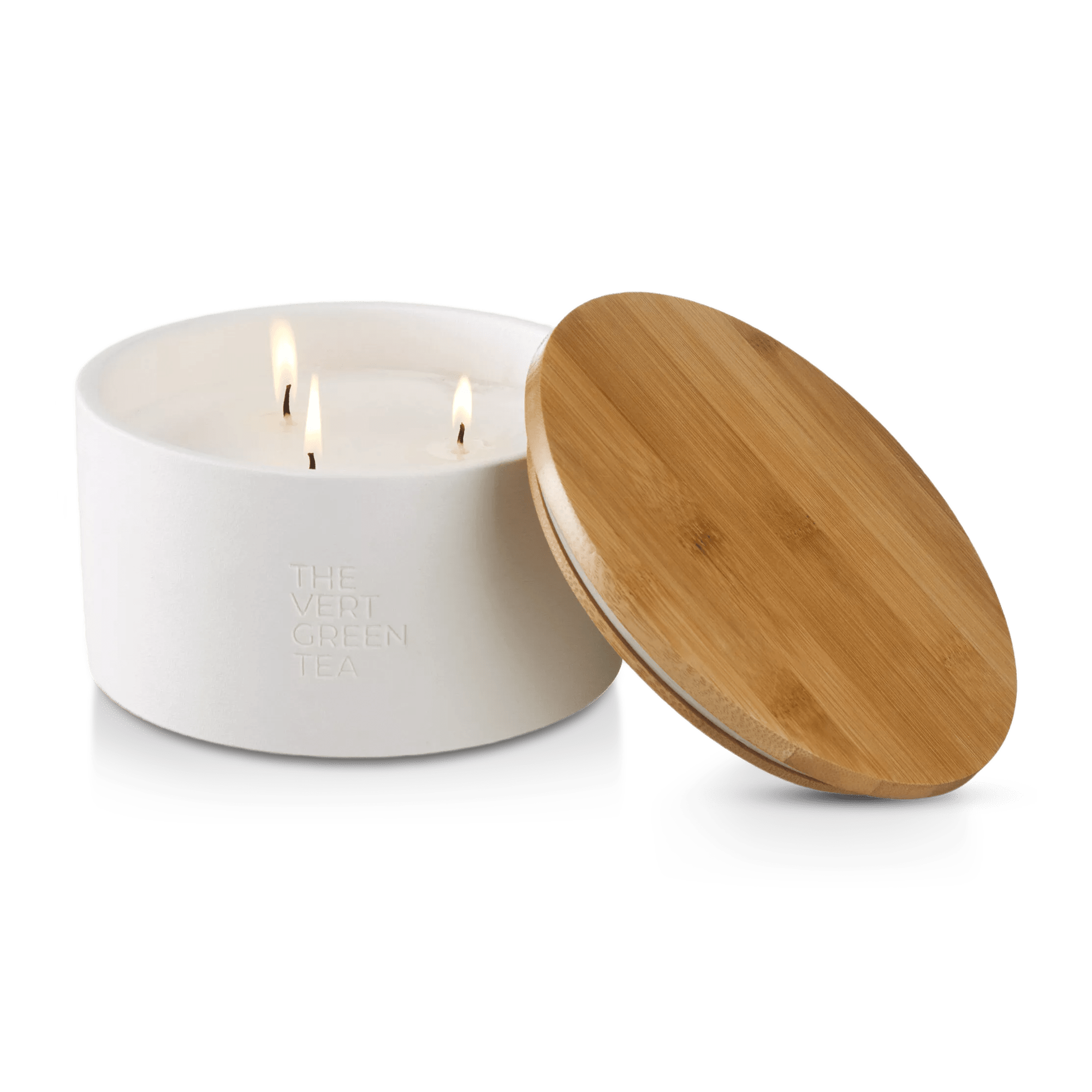 Bouclair Green Tea Candle with Wooden Lid mysite