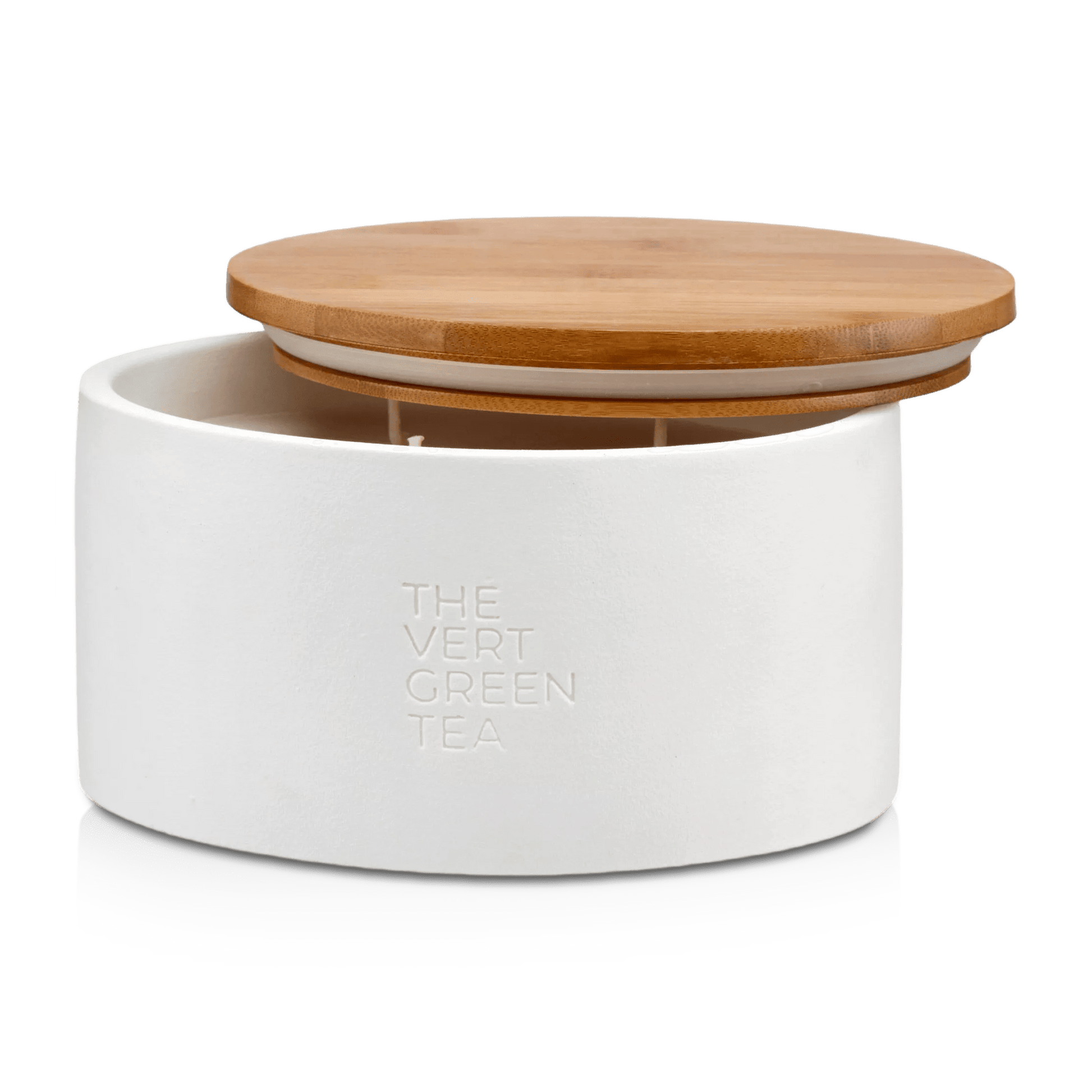 Bouclair Green Tea Candle with Wooden Lid mysite