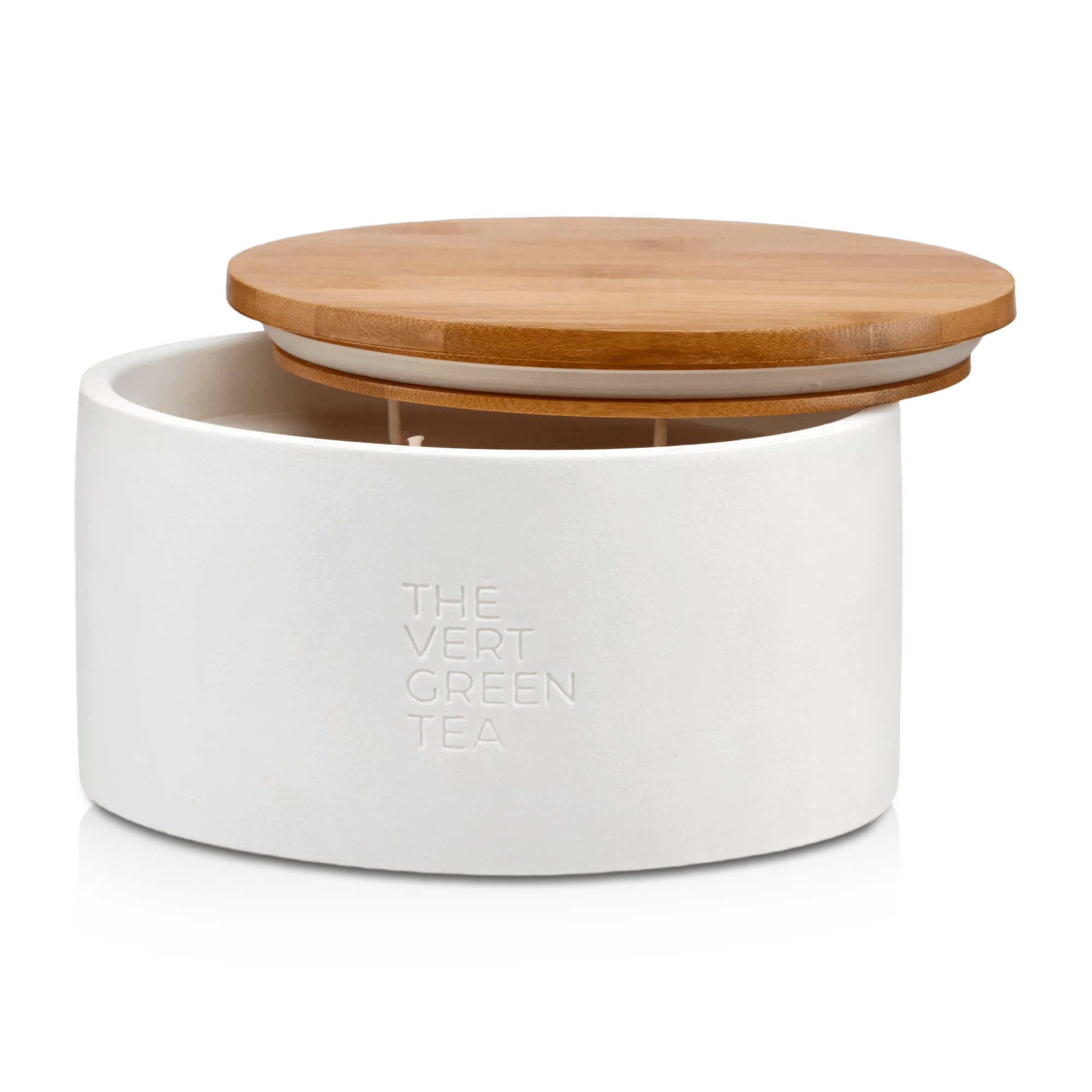 Bouclair Green Tea Candle with Wooden Lid mysite