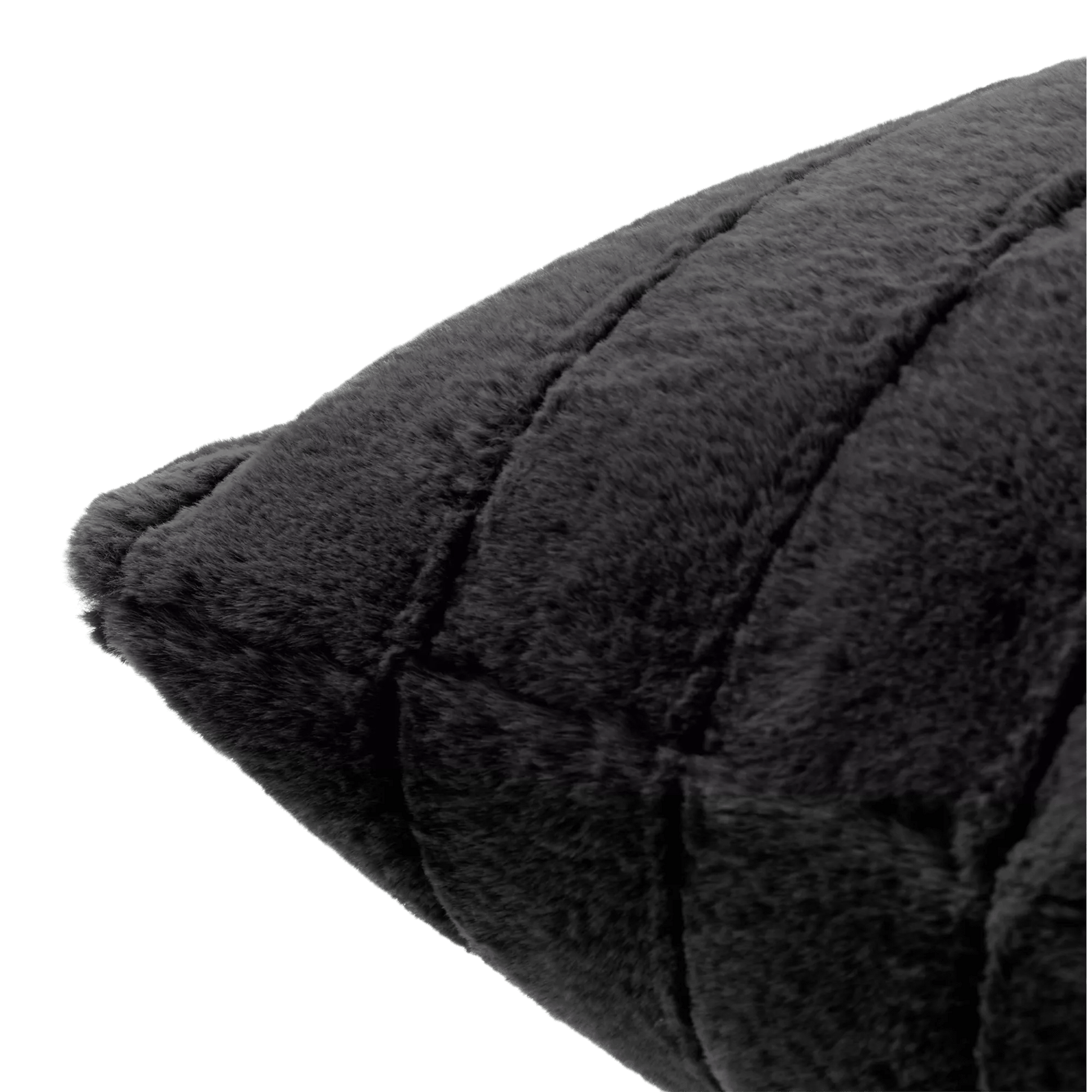 Black Cougar Faux Fur Throw Pillow mysite