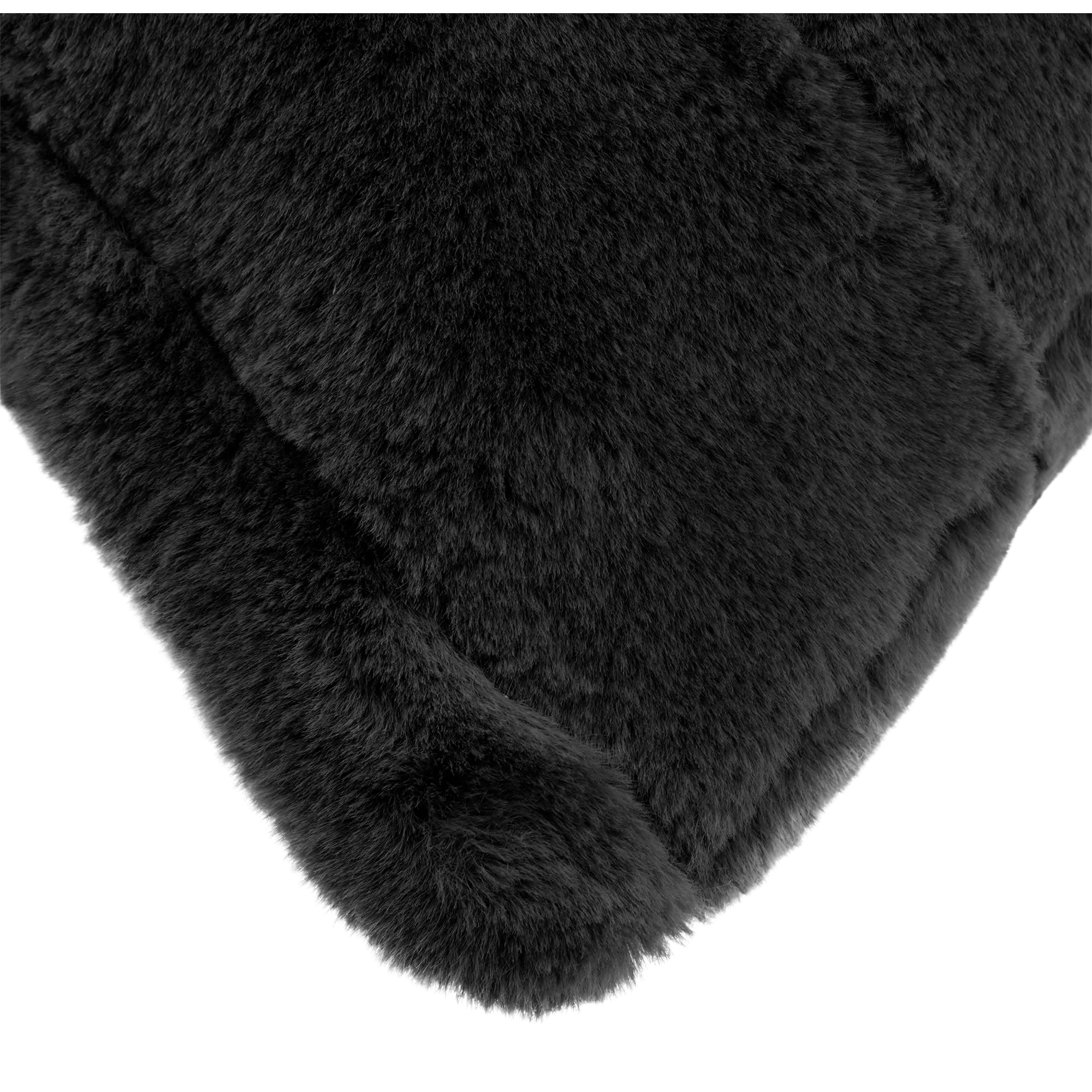 Black Cougar Faux Fur Throw Pillow mysite