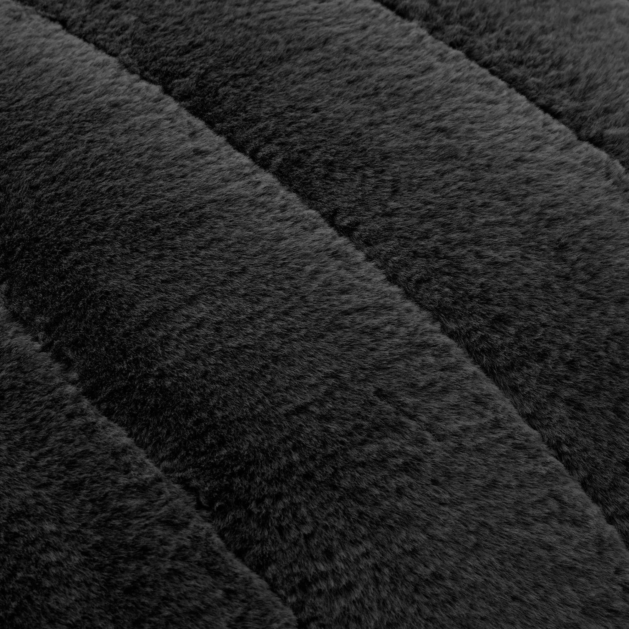 Black Cougar Faux Fur Throw Pillow mysite