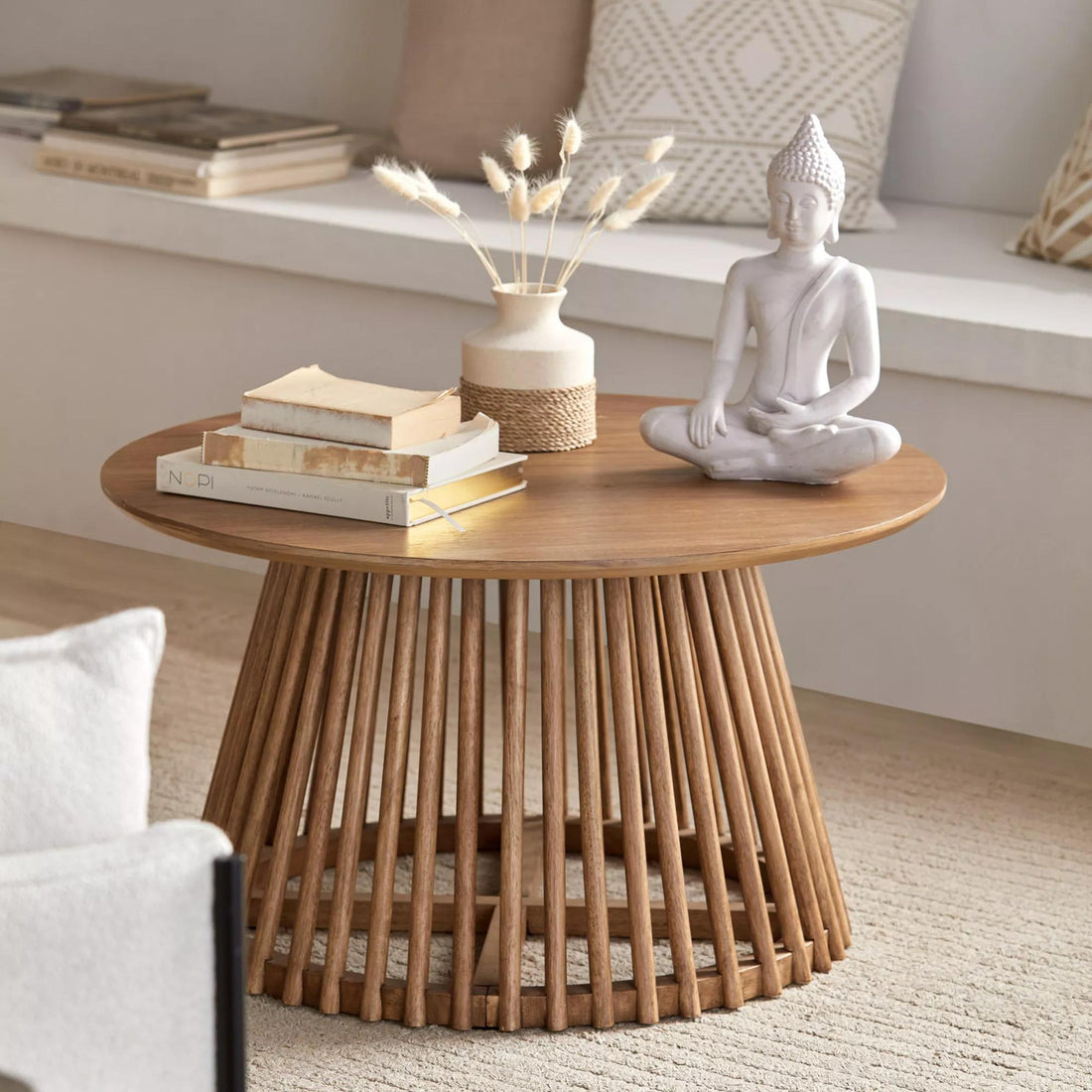 Speckled Ceramic and Rattan Vase mysite
