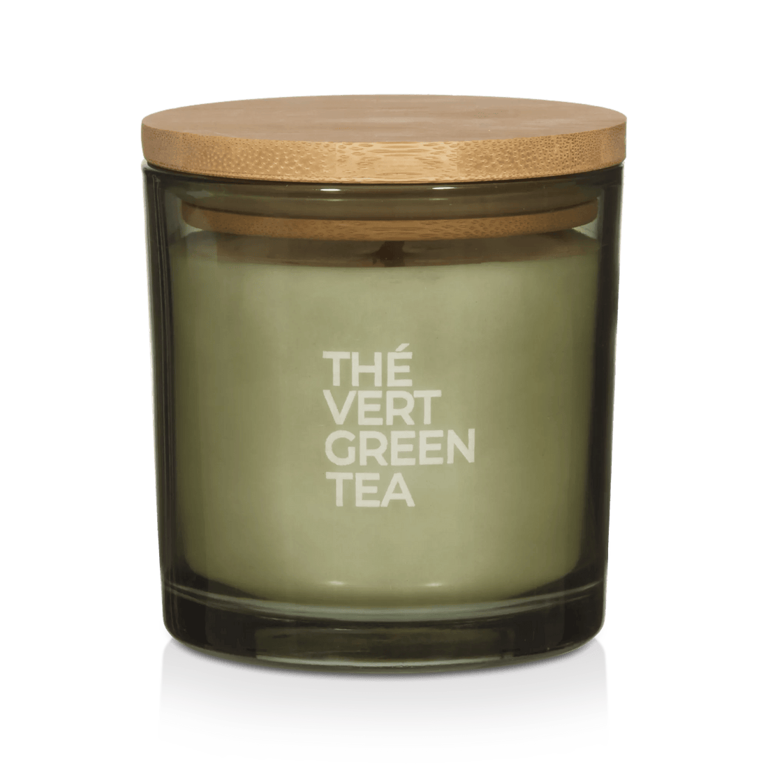 Bouclair Green Tea Candle with Wooden Lid mysite