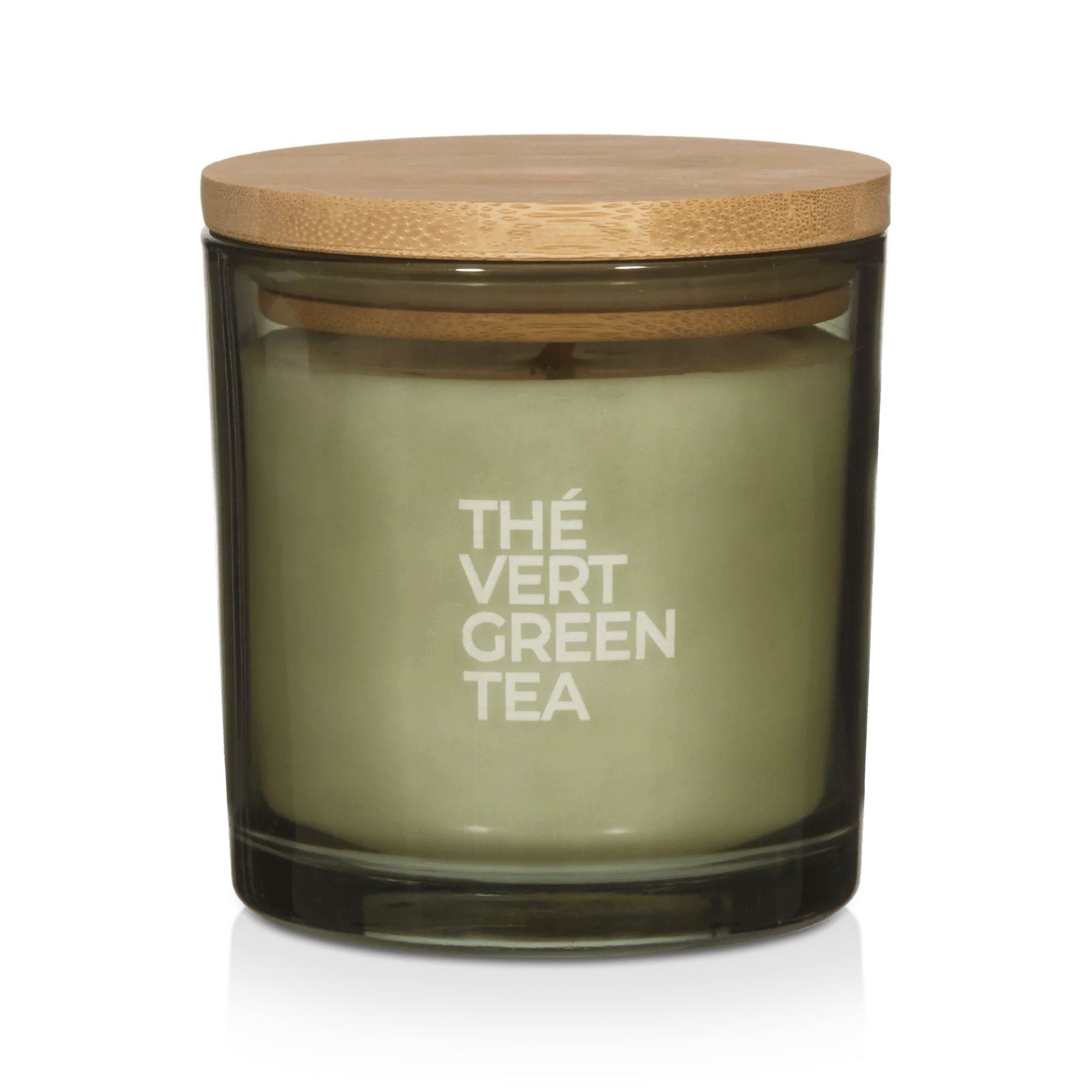 Bouclair Green Tea Candle with Wooden Lid mysite