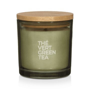 Bouclair Green Tea Candle with Wooden Lid mysite