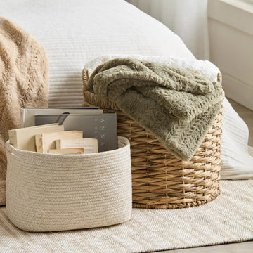 Natural Fiber Oval Storage Basket mysite