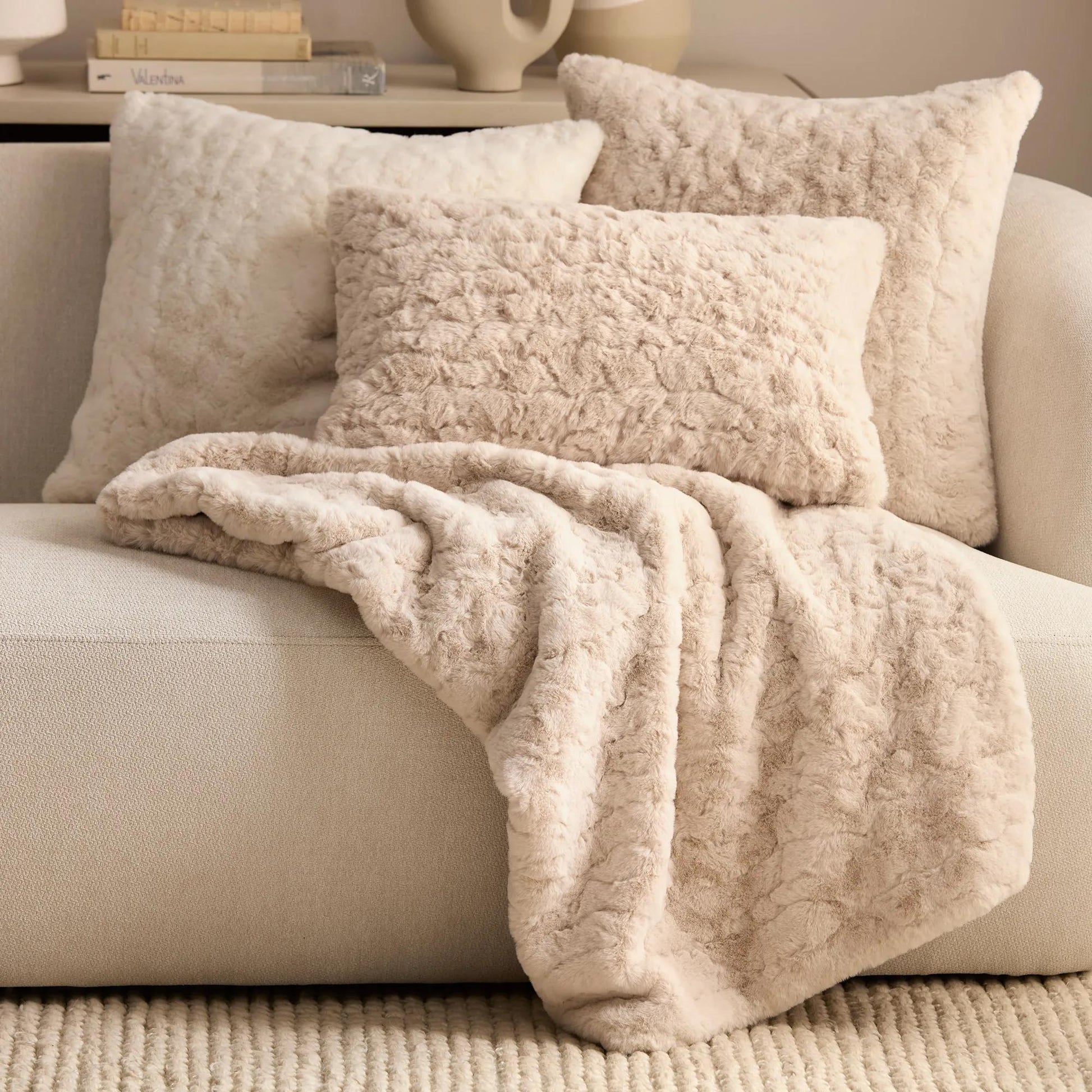 Oatmeal Sheep Faux Fur Throw mysite