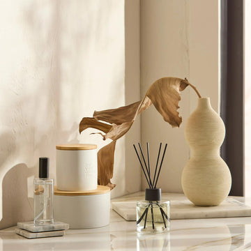 Bouclair Green Tea Candle with Wooden Lid mysite